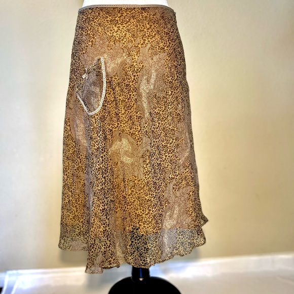 Silk Skirt Medium animal print front pocket - Picture 1 of 15